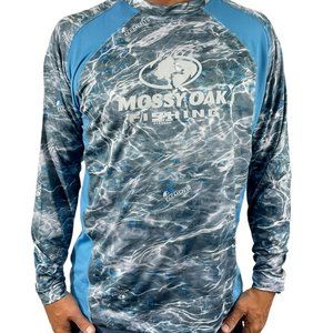 Mossy Oak Shirt Mens LS Fishing 2XL Vented Tech Tee Upf 40+ Wicking Blackfin Nwt